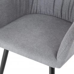 Mørteens Chaise à accoudoirs Senon - Tissu / Acier - Gris chiné / Noir -Meubles de salle à manger Soldes Magasin 1000235395 210818 08500500078 DETAILS P000000001000235395