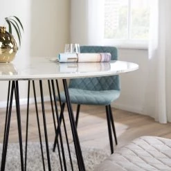 Jack & Alice Table Machy - Imitation marbre blanc / Noir -Meubles de salle à manger Soldes Magasin 1000235401 220524 021 MOOD DETAILS P000000001000235401 mood