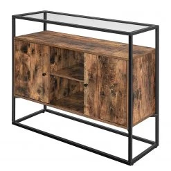 Red Living Buffet Cottage Hill III - Verre / Métal - Marron / Noir