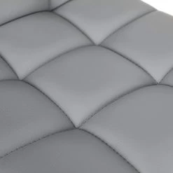 Loftscape Chaises de bar Marcon (lot de 2) - Imitation cuir / Fer - Gris / Chrome -Meubles de salle à manger Soldes Magasin 1000235729 210118 06440700224 DETAILS P000000001000235729