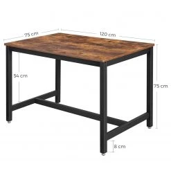 Red Living Table Rahay - Imitation chêne rustique / Noir -Meubles de salle à manger Soldes Magasin 1000235769 210118 06470900356 SKETCH DETAILS P000000001000235769 sketch