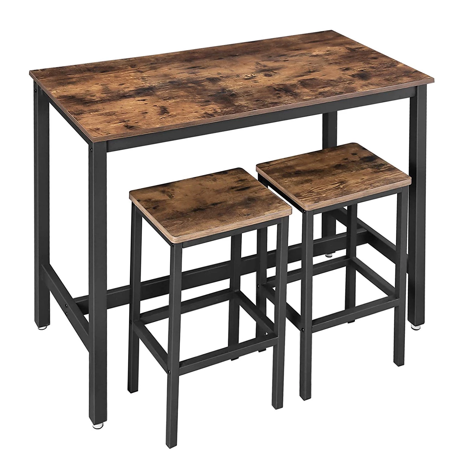 Red Living Ensemble de bar Theville (3 éléments) - Imitation chêne rustique / Noir 4 Red Living Ensemble de bar Theville (3 éléments) - Imitation chêne rustique / Noir – Image 4