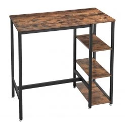 Red Living Table haute Velaux - Imitation chêne rustique / Noir -Meubles de salle à manger Soldes Magasin 1000235792 210118 06511600518 DETAILS P000000001000235792