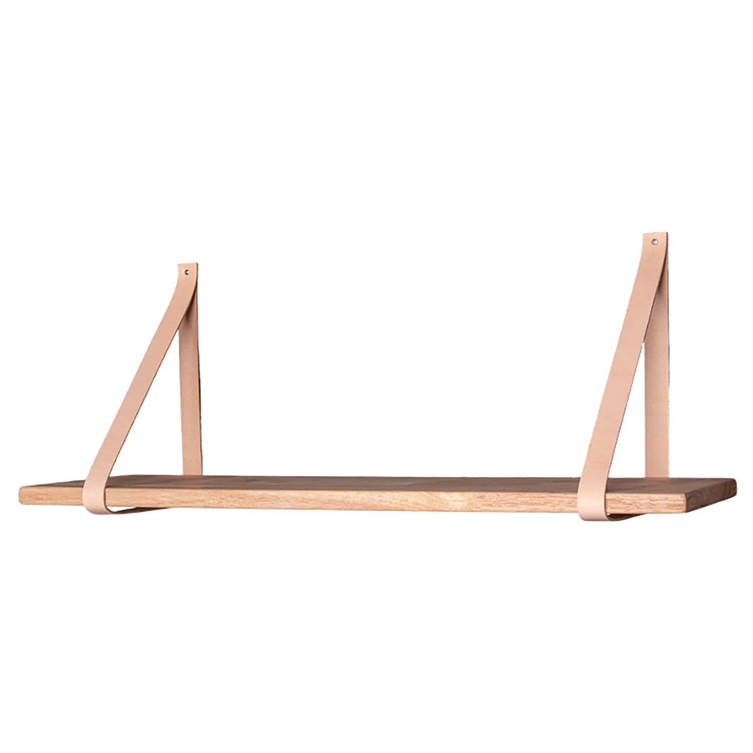 Naturoo Étagère murale Clion - Hévéa massif / Cuir véritable - Hévéa - Largeur : 80 cm 1 Naturoo Étagère murale Clion - Hévéa massif / Cuir véritable - Hévéa - Largeur : 80 cm