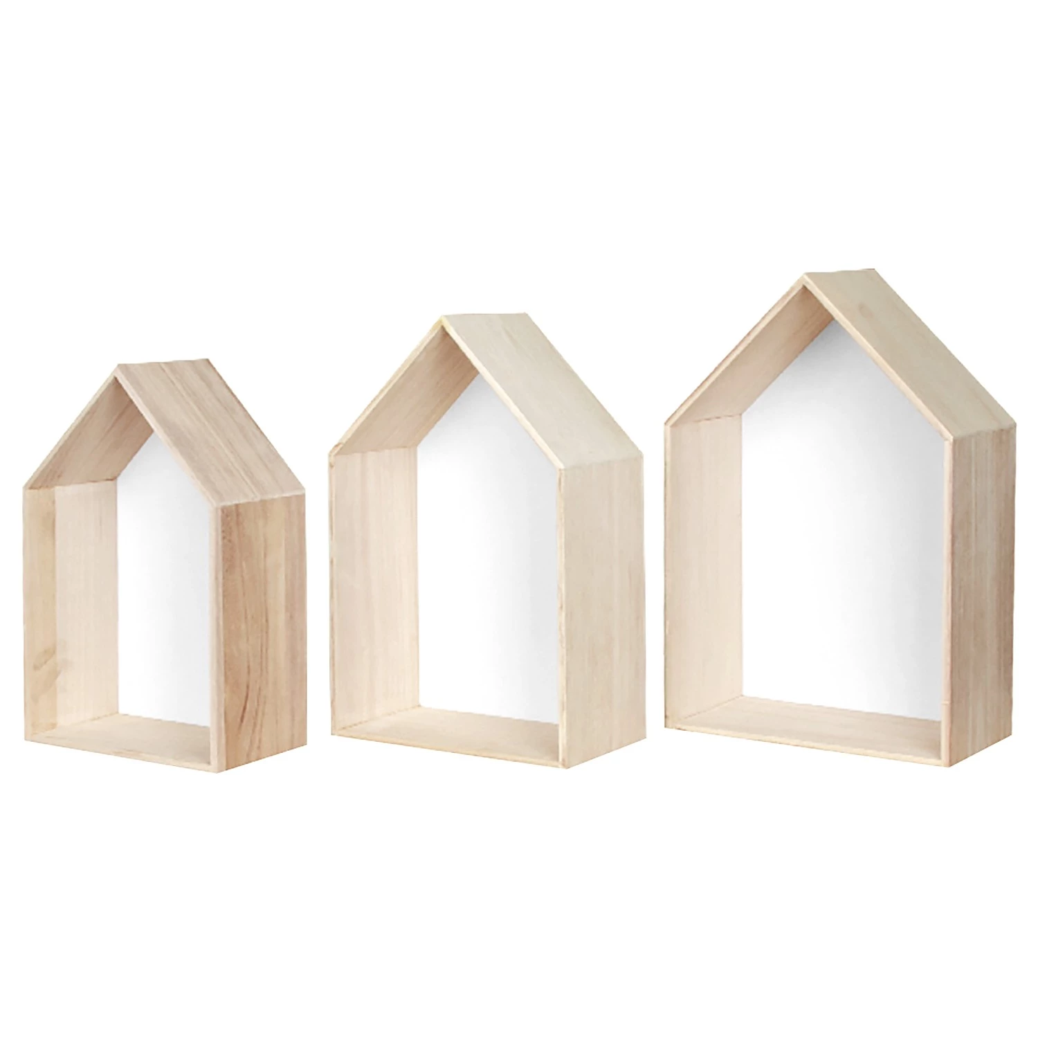 Naturoo Étagères murale Cusset II (Lot de 3) - Paulownia massif - Paulownia / Blanc 1 Naturoo Étagères murale Cusset II (Lot de 3) - Paulownia massif - Paulownia / Blanc