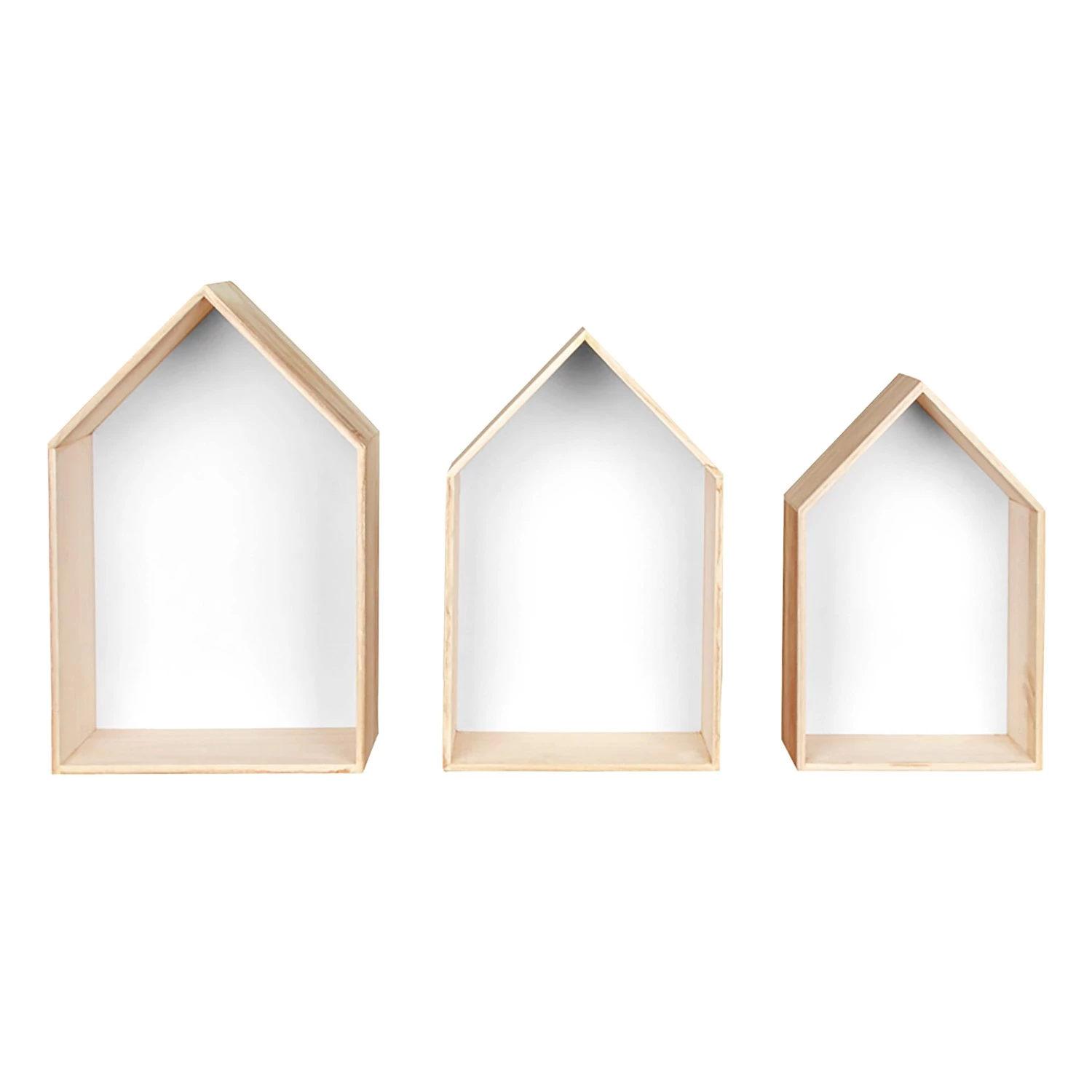 Naturoo Étagères murale Cusset II (Lot de 3) - Paulownia massif - Paulownia / Blanc 2 Naturoo Étagères murale Cusset II (Lot de 3) - Paulownia massif - Paulownia / Blanc – Image 2