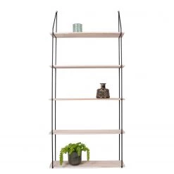 Norrwood Étagère murale Carmaux - Paulownia massif / Métal - Paulownia / Noir -Meubles de salle à manger Soldes Magasin 1000235941 201223 12280300063 DETAILS P000000001000235941