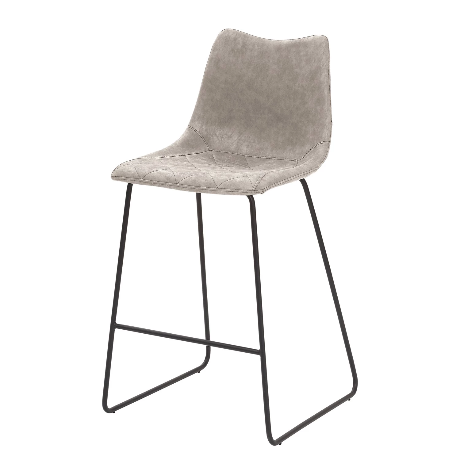 Mayer Sitzmöbel Chaise de bar mySOLO I - Imitation cuir / Acier - Gris lumineux - Noir 1 Mayer Sitzmöbel Chaise de bar mySOLO I - Imitation cuir / Acier - Gris lumineux - Noir