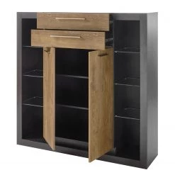 Red Living Buffet haut Talence - Imitation châtaigner / Gris -Meubles de salle à manger Soldes Magasin 1000236847 201218 06035400030 DETAILS P000000001000236847