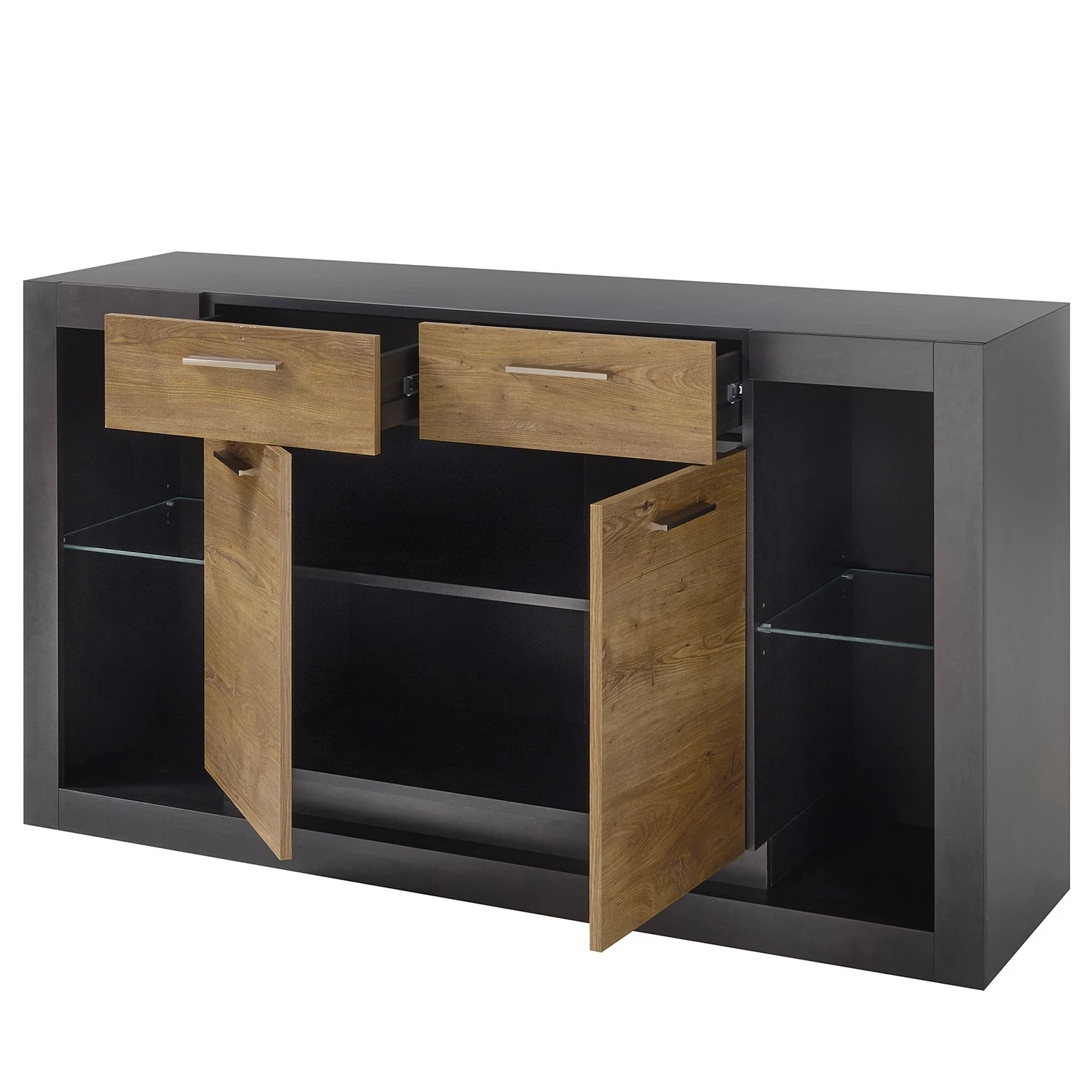 Red Living Buffet Talence II - Imitation châtaigner / Gris 4 Red Living Buffet Talence II - Imitation châtaigner / Gris – Image 4