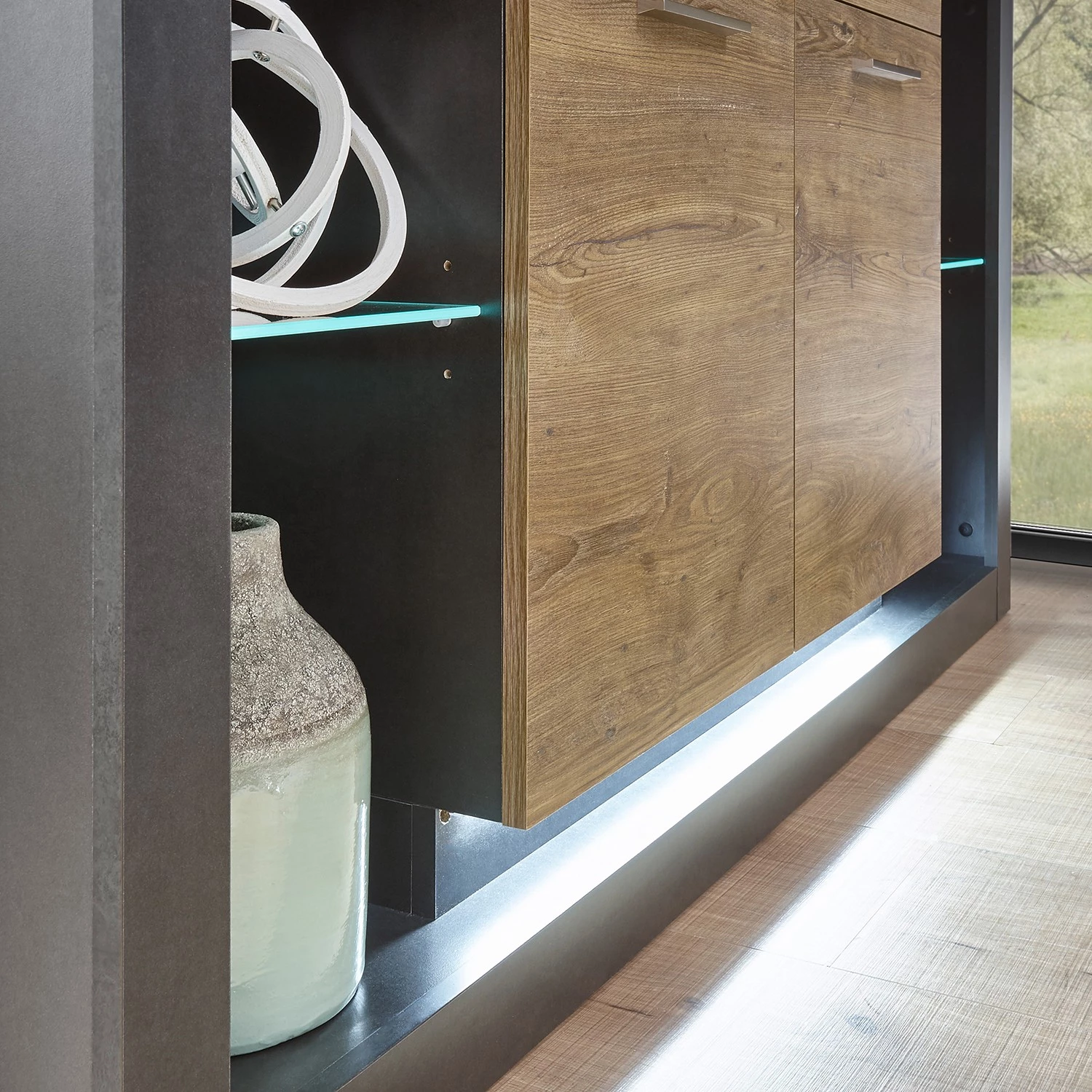 Red Living Buffet Talence II - Imitation châtaigner / Gris 6 Red Living Buffet Talence II - Imitation châtaigner / Gris – Image 6