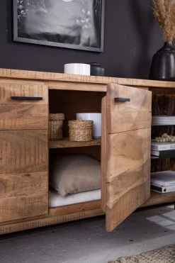 Ars Natura Buffet Roody - Avec éclairage - Acacia massif / Métal - Acacia / Noir 25 Ars Natura Buffet Roody - Avec éclairage - Acacia massif / Métal - Acacia / Noir -Meubles de salle à manger Soldes Magasin 1000238181 220420 052 DETAILS P000000001000238181