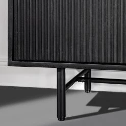 Red Living Buffet haut Soyons - Acacia massif / Métal - Noir / Doré -Meubles de salle à manger Soldes Magasin 1000239491 210608 06102500009 DETAILS P000000001000239491