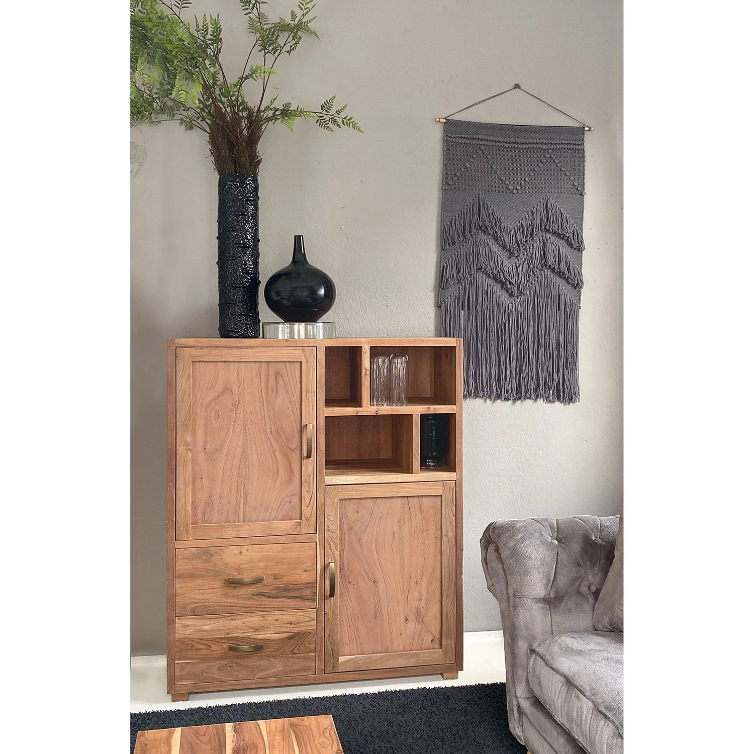 Naturoo Buffet haut Valenton - Acacia massif / Rotin 4 Naturoo Buffet haut Valenton - Acacia massif / Rotin – Image 4