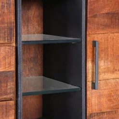 Red Living Buffet Thiery I - Manguier massif / Métal - Manguier marron / Anthracite -Meubles de salle à manger Soldes Magasin 1000239508 210108 13381100084 DETAILS P000000001000239508