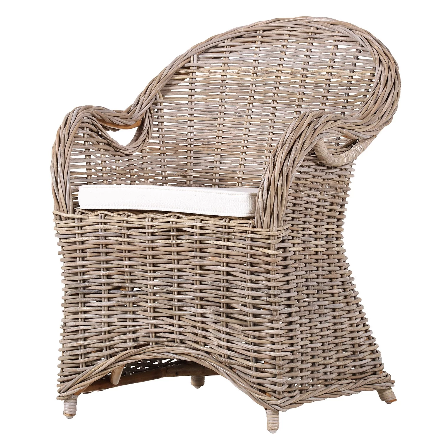Naturoo Fauteuil Lozon - Rotin / Tissu - Gris Kubu / Crème 1 Naturoo Fauteuil Lozon - Rotin / Tissu - Gris Kubu / Crème