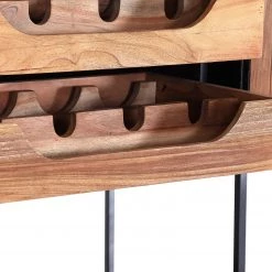 Red Living Armoire à vin Viessoix - Teck massif et acacia massif / Fer - Teck / Anthracite -Meubles de salle à manger Soldes Magasin 1000240176 210115 08042700031 DETAILS P000000001000240176