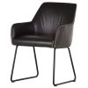 Red Living Chaise à accoudoirs Urbes - Imitation cuir / Fer - Noir / Noir