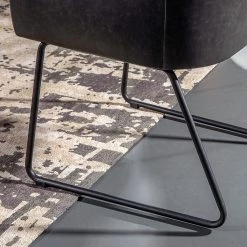 Red Living Chaise à accoudoirs Urbes - Imitation cuir / Fer - Noir / Noir 15 Red Living Chaise à accoudoirs Urbes - Imitation cuir / Fer - Noir / Noir -Meubles de salle à manger Soldes Magasin 1000240179 210115 08050200050 DETAILS P000000001000240179