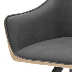 Ars manufacti Chaise à accoudoirs Noyack (lot de 2) - Microfibre / Métal - Gris et Beige / Anthracite -Meubles de salle à manger Soldes Magasin 1000240191 210106 06545400004 DETAILS P000000001000240191
