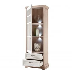 Ridgevalley Vitrine Avene II - Blanc / Imitation pin -Meubles de salle à manger Soldes Magasin 1000240786 210106 16093600013 DETAILS P000000001000240786