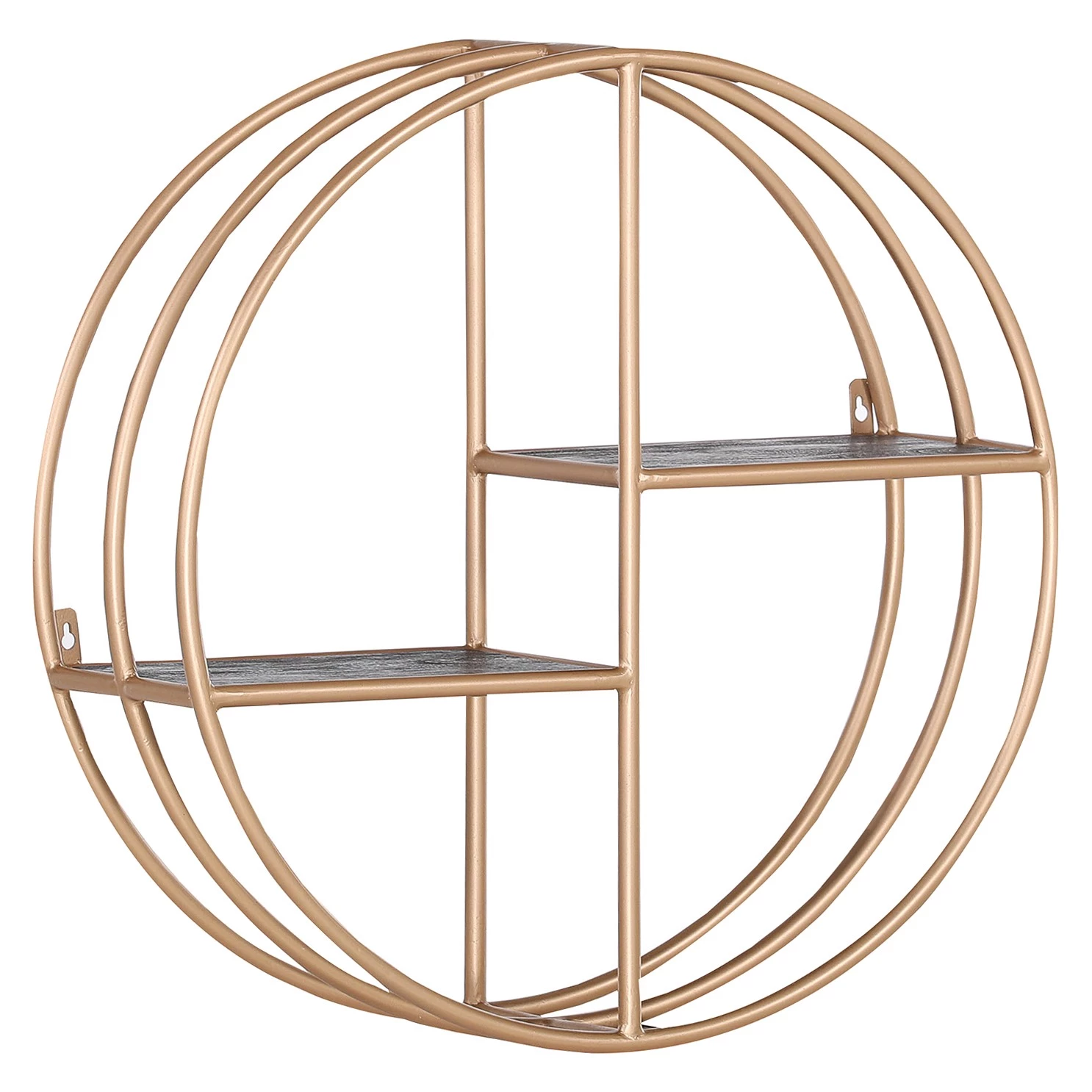 Red Living Étagère murale Oissel II - Acacia massif / Métal - Acacia noir / Doré - Diamètre : 70 cm 1 Red Living Étagère murale Oissel II - Acacia massif / Métal - Acacia noir / Doré - Diamètre : 70 cm