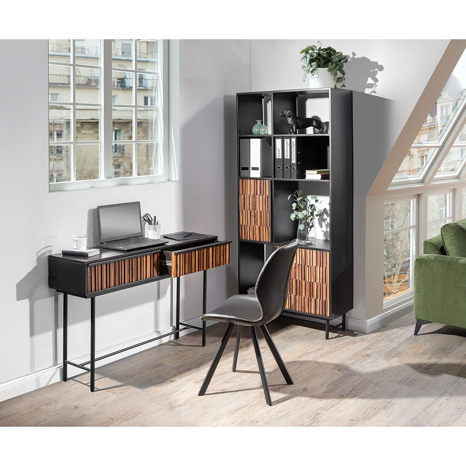 Red Living Console Sanvic - Sheesham / Acacia massif - Sheesham / Anthracite 3 Red Living Console Sanvic - Sheesham / Acacia massif - Sheesham / Anthracite – Image 3