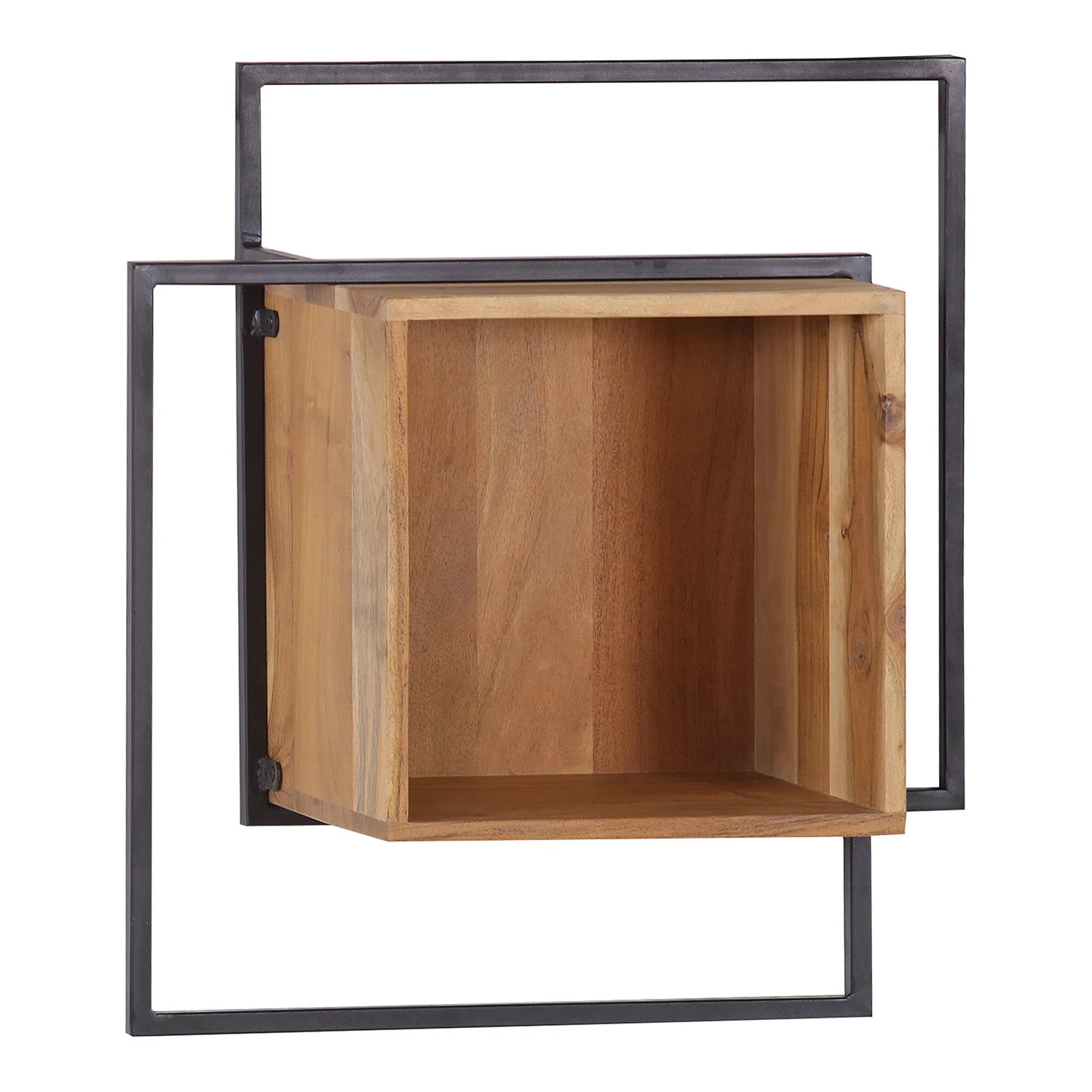 Red Living Étagère murale Fenay - Acacia massif / Métal - Acacia / Noir 1 Red Living Étagère murale Fenay - Acacia massif / Métal - Acacia / Noir