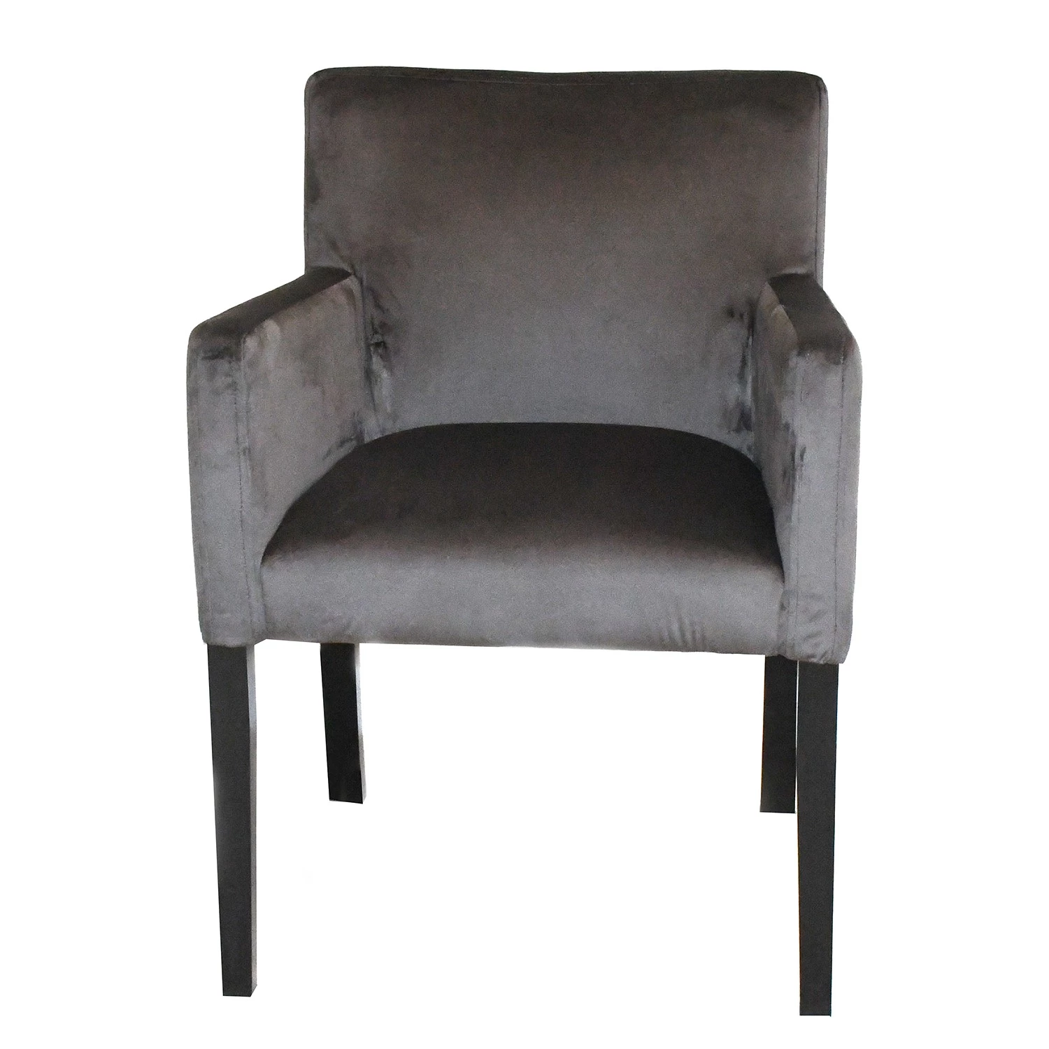 Velvet Studio Chaise à accoudoirs Meaux - Velours / Hêtre massif -Anthracite / Noir 3 Velvet Studio Chaise à accoudoirs Meaux - Velours / Hêtre massif -Anthracite / Noir – Image 3