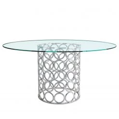 Velvet Studio Table Haleine - Verre de sécurité / Acier inoxydable - Verre transparent / Argenté