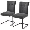 Loftscape Chaises cantilever Callian (lot de 2) - Chenille - Anthracite - Noir