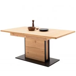 Loftscape Table Locmalo (extensible) - Partiellement en chêne massif - Planches de chêne Bianco / Anthracite -Meubles de salle à manger Soldes Magasin 1000242015 210202 13150500114 DETAILS P000000001000242015