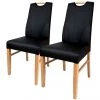 Naturoo Chaises capitonnées Lullin (lot de 2) - Chêne sauvage massif - Noir