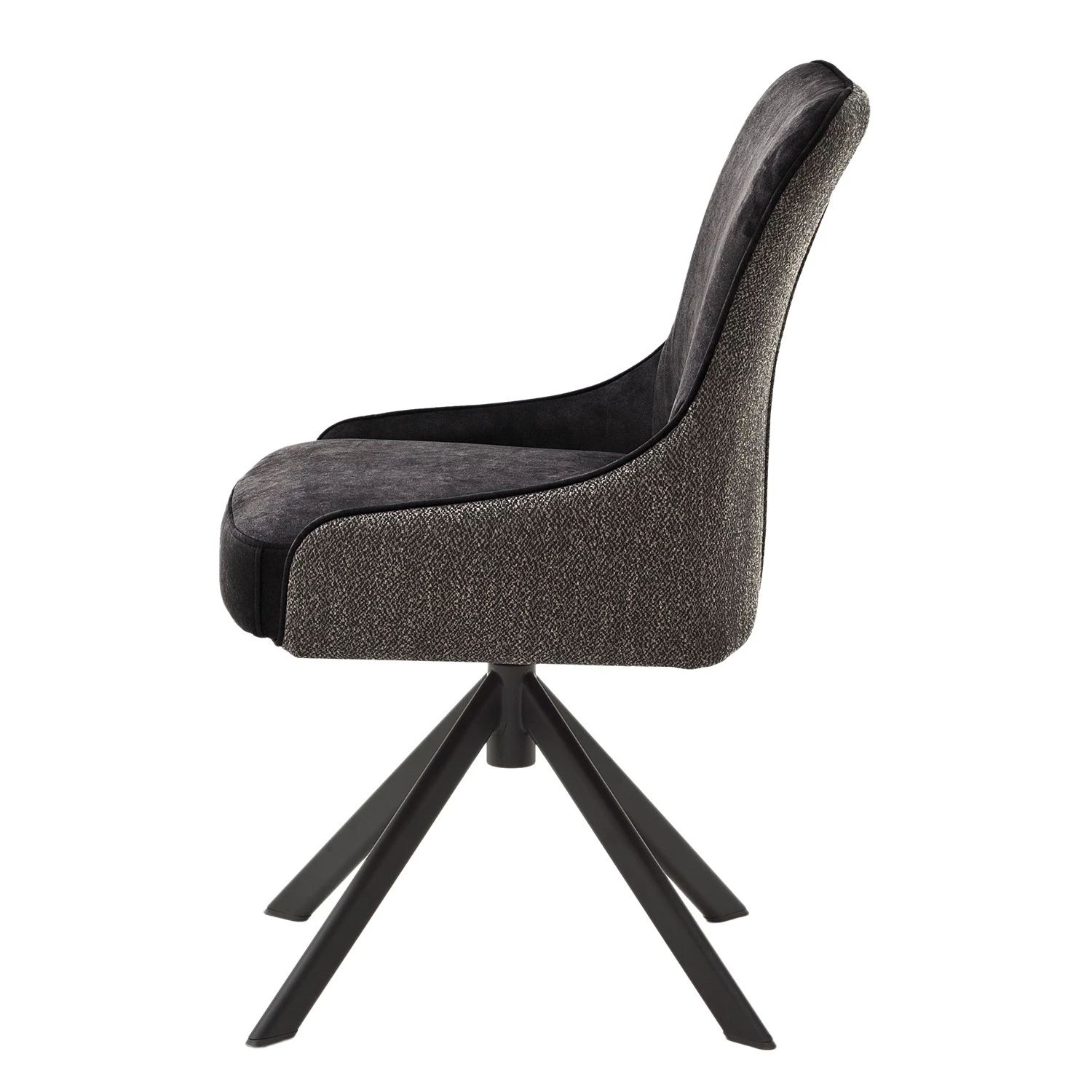 Fredriks Chaises Stalewell I (lot de 2) - Microfibre et tissu structuré / Acier - Anthracite 2 Fredriks Chaises Stalewell I (lot de 2) - Microfibre et tissu structuré / Acier - Anthracite – Image 2