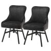 Fredriks Chaises Stalewell II (lot de 2) - Microfibre et tissu structuré / Acier - Anthracite
