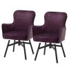 Fredriks Chaises Stalewell IV (lot de 2) - Microfibre et tissu structuré / Acier - Bordeaux