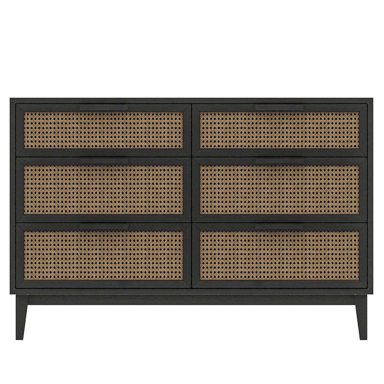 Studio Copenhagen Commode Canee III - Cannage / Placage en bois véritable - Naturel / Chêne noir 2 Studio Copenhagen Commode Canee III - Cannage / Placage en bois véritable - Naturel / Chêne noir – Image 2