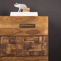 Wolf-Möbel Commode Bazac - Acacia massif - Acacia / Gris foncé -Meubles de salle à manger Soldes Magasin 1000243203 220311 030 DETAILS P000000001000243203