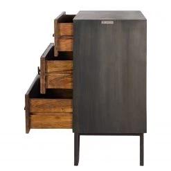 Wolf-Möbel Commode Bazac - Acacia massif - Acacia / Gris foncé -Meubles de salle à manger Soldes Magasin 1000243203 220311 033 DETAILS P000000001000243203