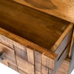 Wolf-Möbel Commode Bazac - Acacia massif - Acacia / Gris foncé -Meubles de salle à manger Soldes Magasin 1000243203 220311 039 DETAILS P000000001000243203