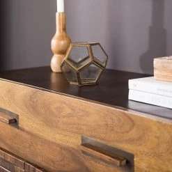 Wolf-Möbel Commode Bazac - Acacia massif - Acacia / Gris foncé -Meubles de salle à manger Soldes Magasin 1000243203 220311 040 DETAILS P000000001000243203