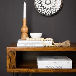 Wolf-Möbel Console Bazac - Acacia massif - Acacia / Gris foncé -Meubles de salle à manger Soldes Magasin 1000243204 220311 032 DETAILS P000000001000243204