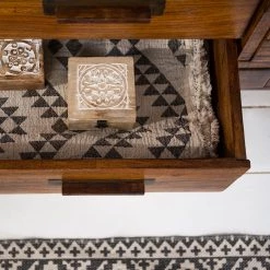 Wolf-Möbel Buffet Bazac - Avec éclairage - Acacia massif - Acacia / Gris foncé -Meubles de salle à manger Soldes Magasin 1000243213 220311 060 DETAILS P000000001000243213