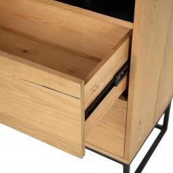 Studio Copenhagen Étagère Flox I - Placage en bois véritable / Métal -Chêne / Noir -Meubles de salle à manger Soldes Magasin 1000244164 211028 140300000067 DETAILS P000000001000244164