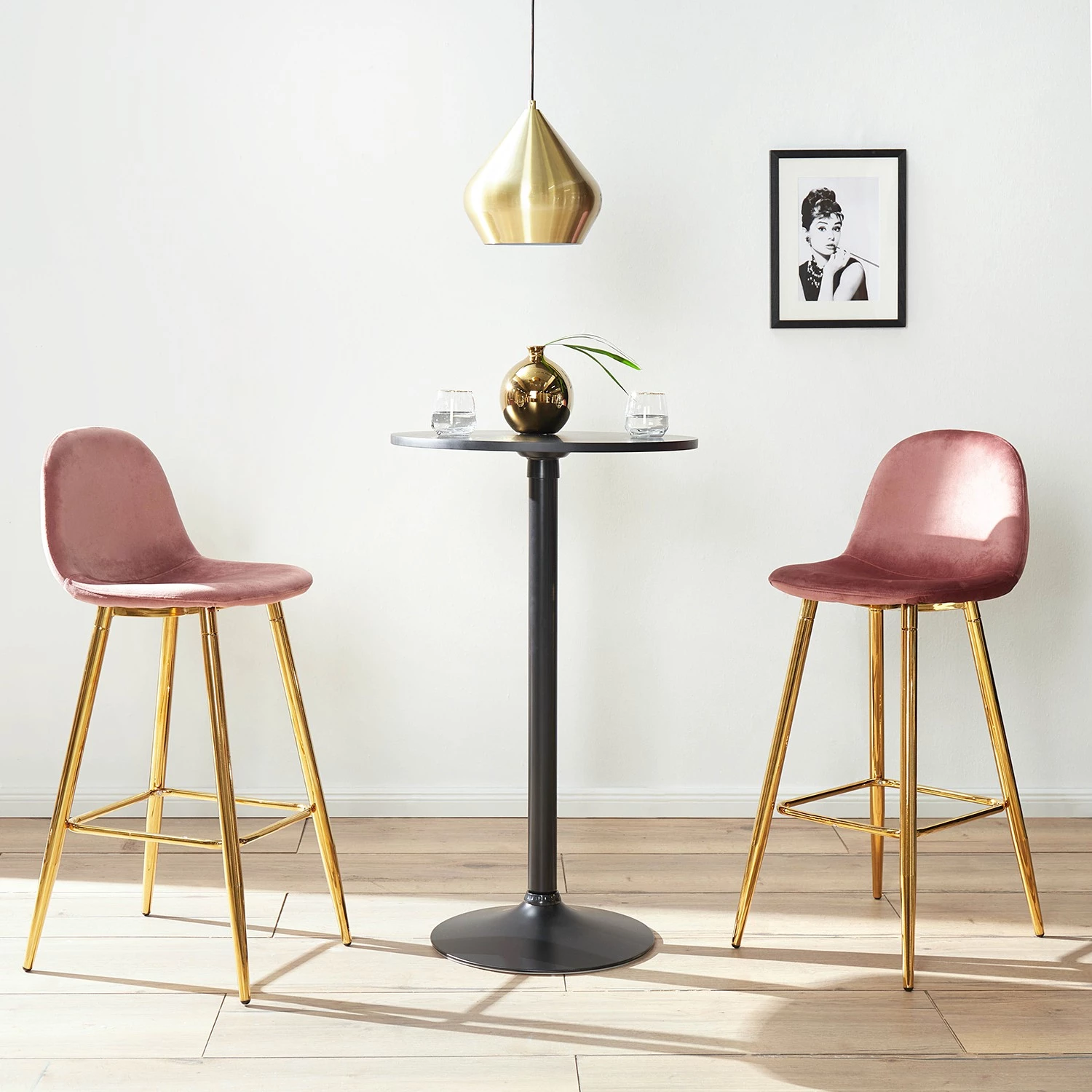 Jack & Alice Chaises de bar Yoyce (lot de 2) - Saumon 2 Jack & Alice Chaises de bar Yoyce (lot de 2) - Saumon – Image 2