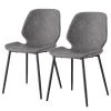 Mørteens Chaises Reallon (lot de 2) - Imitation cuir / Fer - Gris / Noir