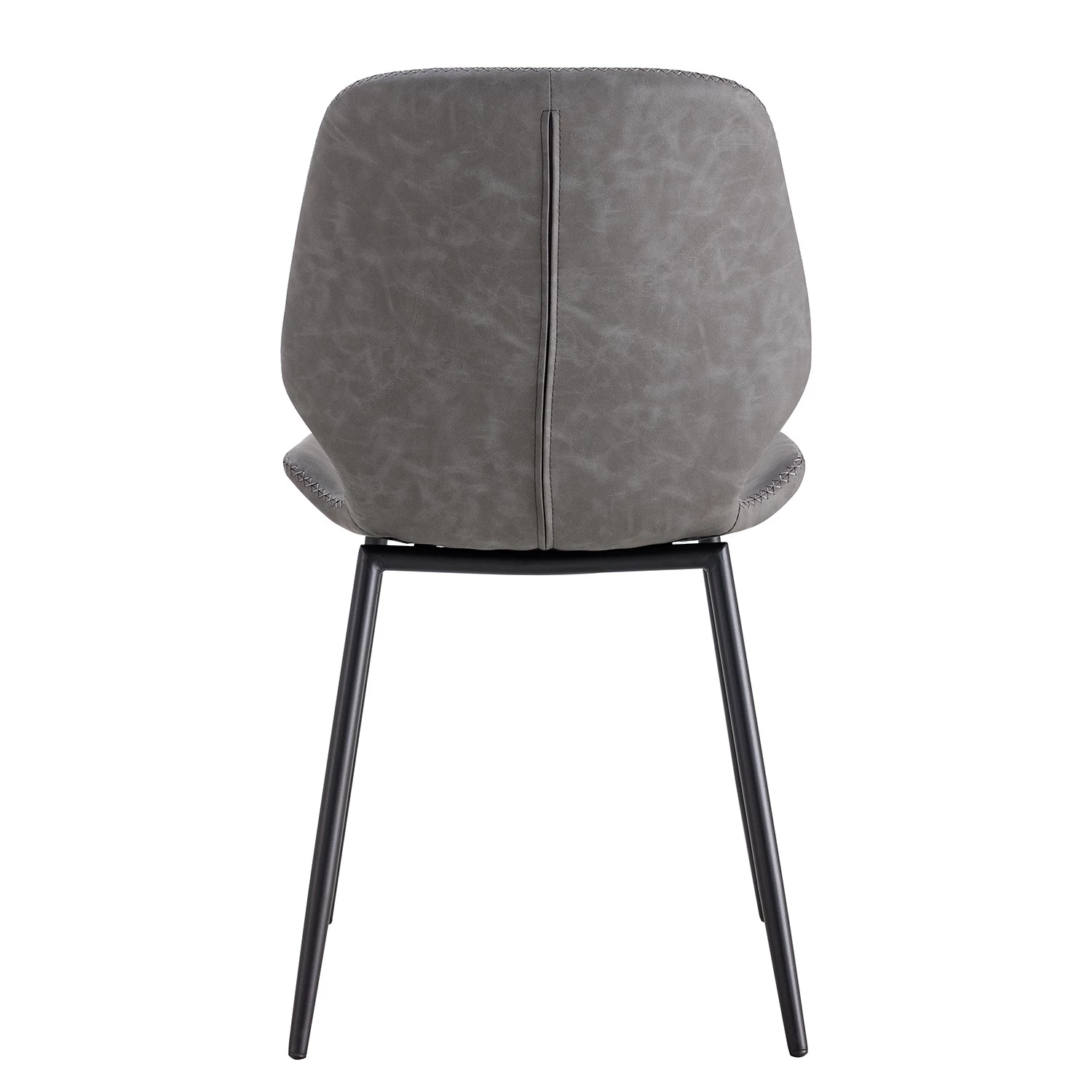 Mørteens Chaises Reallon (lot de 2) - Imitation cuir / Fer - Gris / Noir 5 Mørteens Chaises Reallon (lot de 2) - Imitation cuir / Fer - Gris / Noir – Image 5