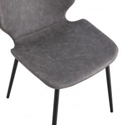 Mørteens Chaises Reallon (lot de 2) - Imitation cuir / Fer - Gris / Noir 23 Mørteens Chaises Reallon (lot de 2) - Imitation cuir / Fer - Gris / Noir -Meubles de salle à manger Soldes Magasin 1000244973 211006 08515500087 DETAILS P000000001000244973