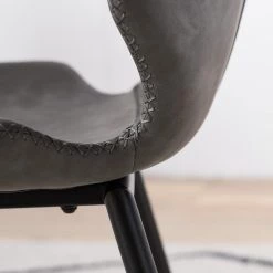 Mørteens Chaises Reallon (lot de 2) - Imitation cuir / Fer - Gris / Noir 20 Mørteens Chaises Reallon (lot de 2) - Imitation cuir / Fer - Gris / Noir -Meubles de salle à manger Soldes Magasin 1000244973 220408 032 DETAILS P000000001000244973