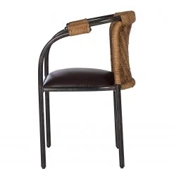 Ars manufacti Chaise à accoudoirs Dissay - Jute tressé / Fer - Naturel / Noir -Meubles de salle à manger Soldes Magasin 1000246784 220405 032 DETAILS P000000001000246784